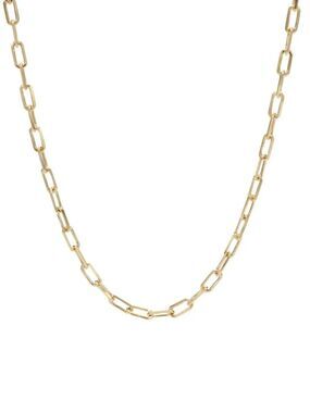Gold Paperclip Link Necklace for Women